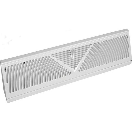 IMPERIAL Baseboard Diffuser, 18 in L, 234 in W, Steel, White, PowderCoated RG1627-A